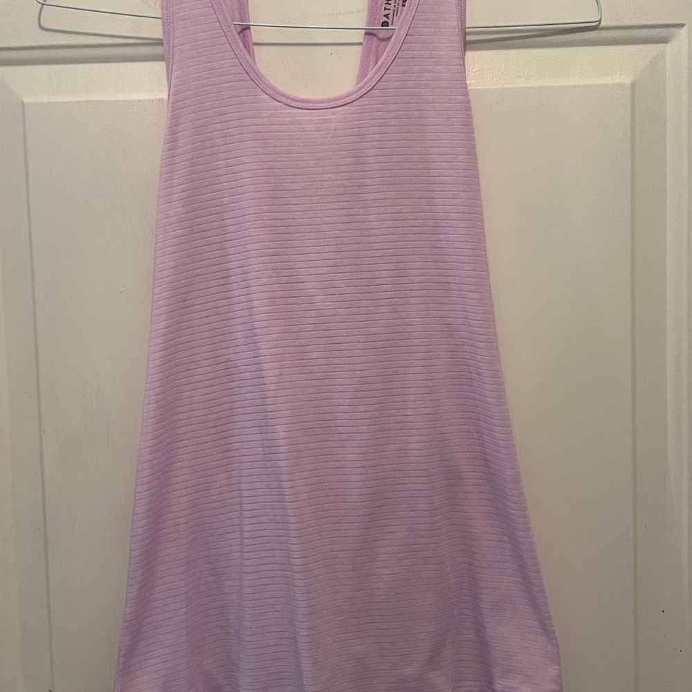 Athleta Light Purple Striped Tank With An Open Back